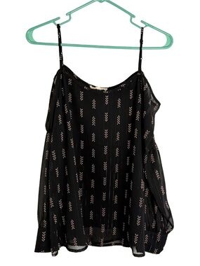 3/$20 Creative Commune Black Spaghetti Strap Cold Shoulder Blouse Size Medium